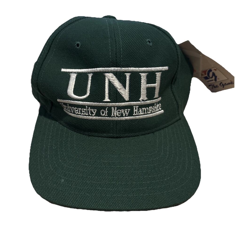 Vintage UNH University of New Hampshire The Game Snapback Hat Green NWT Fitted